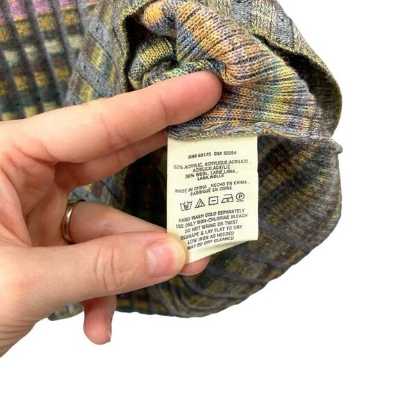 Anthropologie Moth Sydney wool blend Turtleneck sweater Size M in Grey Motif - Picture 8 of 10